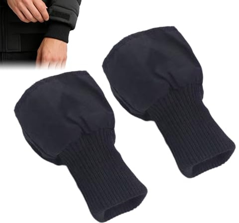 Veasbuu Manchettes en tricot pour veste – 1 paire d'extensions de manches côtelées – pour manteau, doudoune, chemise, coupe-vent, pull, uniforme de travail