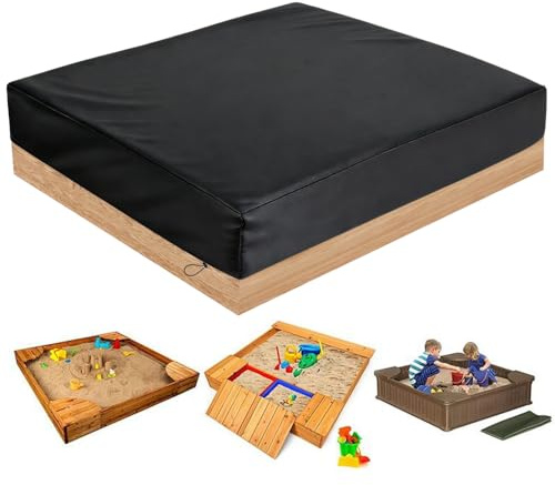 Mineup Copertura per sabbiera, 160 x 160 cm Copertura Sabbiera Impermeabile, Telo di Copertura per Sabbiera per Bambini con Coperchio per Piscina, Giardino