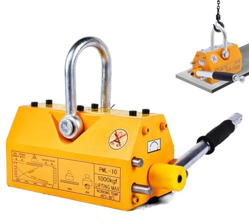 Magnetic Lifter with Quick Release, 220-1320 Lbs Capacity Heavy Duty Lifting Magnet for Steel Plate, Round Bar & Shop Crane