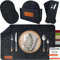MAHEWA® 6er Set Premium Filz Tischset Platzset mit 6X Glasuntersetzer 1x Halter und 6X Bestecktaschen rutschfest Ab-waschbar Anthrazit 6er Set mit Zubehör