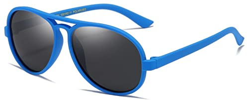 LEICO FASHION Toddler Baby Infant Polarized Aviator Sunglasses for Boys Girls Kids Age 0-4 - Shatterproof Rubberized Frame