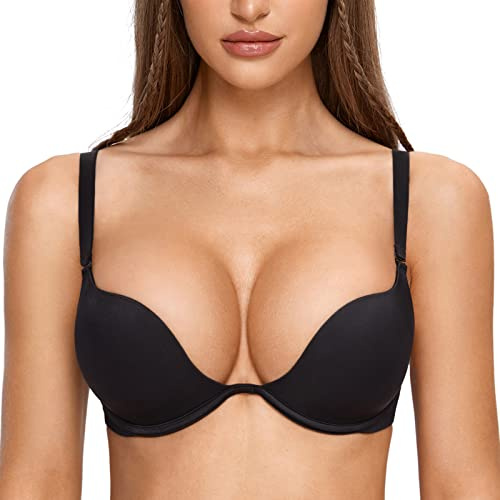DOBREVA Djupt urringad bygel-bh, push-up-bh, sexig, vadderad