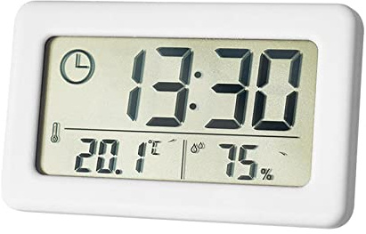 Colcolo Numérique Horloge Murale température Mural LCD Affichage Moniteur d'humidité pour Enfants Chambre décor Chambre Maison Bureau, Blanche