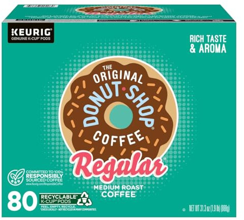 The Original Donut Shop Regular, Single-Serve Keurig K-Cup Pods, Medium Roast Coffee Pods, 100 Count (Box of 1)