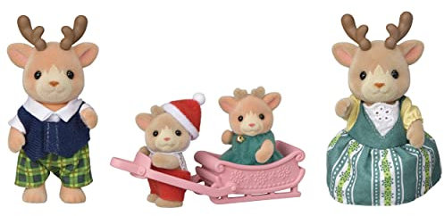 Sylvanian Families - La famille Renne - Set 4 figurines - Plongez dans l'univers de la famille Sylvanian - Figurines animaux miniatures - Jouet enfant 3 ans et + pour développer imagination - 5692