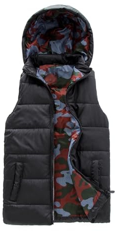 JOYSON Kids Lightweight Padded Gilet Sleeveless Puffer Vest Boys & Girls Quilted Outwear with Hood Ages 5-14 Years