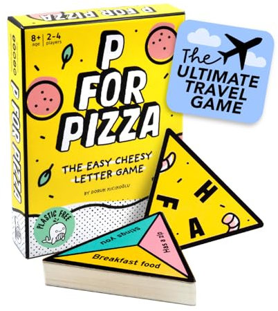 P for Pizza Board Game – Fast-Paced Family Card Game for Kids & Adults, Travel-Friendly & Compact | Fun for Holidays, Vacations & Beach Days