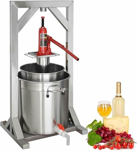 LYJYUJIE Pressa del Vino della Frutta, Pressa del Mandrino dell'Acciaio Inossidabile con Jack Idraulico, Forniture E Attrezzature per Vinificazione Dell'uva della Stampa, per Esterno, Cucina E Casa~/