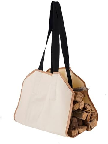 Multi-Color Optional Firewood Transport Storage Bag Large Capacity Firewood Tote Bag Available For Outdoor Camping Families (Beige)