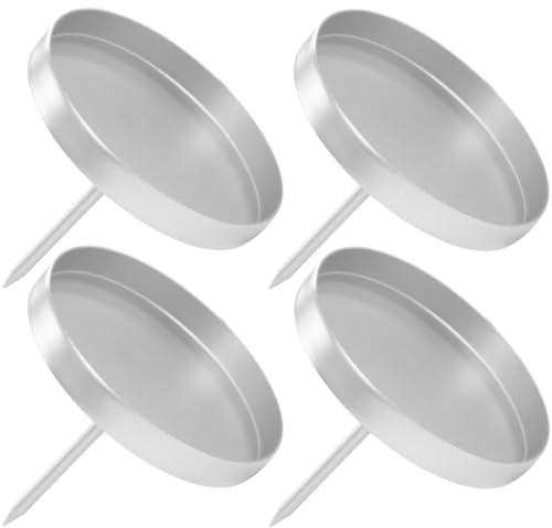 Aurasky Ljushållare, adventskrans, 8,5 cm ljusstake, silver, 4 stycken, adventsljushållare, avtagbar, ljusstake, blockljus, ljuskedjor för adventskrans, julbordsdekoration