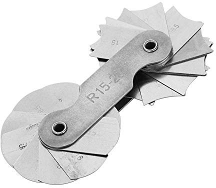 Medidor de Radio, Juego de Medidores de Radio Métricos de Acero Inoxidable, Medidor de Filetes Portátil para Medir Superficies Cóncavas Y Convexas, para Medir El Radio de Objetos (R15-25MM)