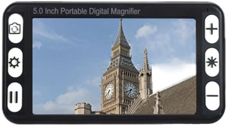 Lente d'ingrandimento digitale portatile, 26 modalità colore, ausilio alla lettura con zoom 2X-48X, per persone con problemi di vista che leggono, scrivono e visualizzano libri,Black