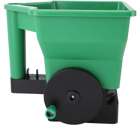 Agatige Spargitore per Prato a Mano, 3L Applicatore per fertilizzanti Manuale di Diffusione Risparmio di manovra Lavoro Piccolo Il Giardino salato Verde Verde