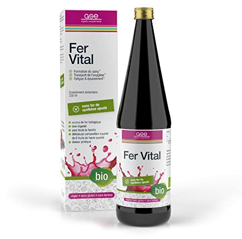 GSE Eisen Vital Complex, Direktsaft mit Eisen, rote Traube, Sauerkirsche, schwarze Johannisbeere, Brombeere, Aronia- und Holundersaft, ohne Zusatzstoffe