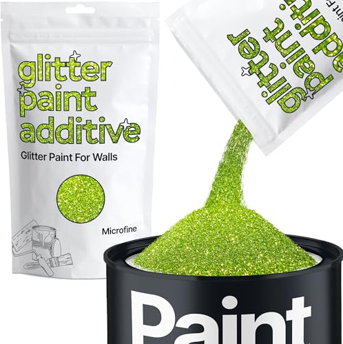 Hemway Lime Green Glitter Paint Additive Microfine 100g for Adding Sparkle