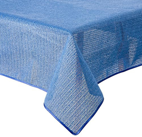 Gartentischdecke Tischdecke Weichschaummaterial rutschfest wetterfest 6 Farben (Blau, 160x220cm oval)