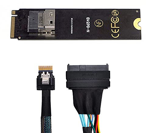 xiwai NGFF M-Key NVME zu SFF-8654 Slimline SAS Kartenadapter und U.2 U2 SFF-8639 NVME PCIe SSD Kabel für Mainboard SSD