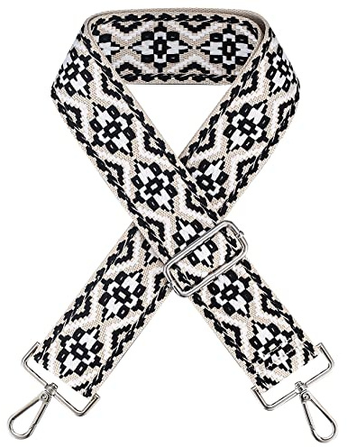 Schultergurt für Taschen, Verstellbarer Taschengurt zum Wechseln, Schulterriemen Umhängegurt Breit 5 cm für Damen und Herren, Mädchen DIY Zubehör, Taschen, Handtaschen Gurt (Schwarz)