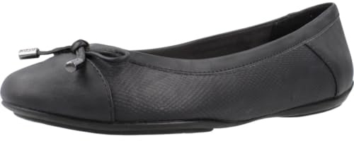 Geox D Charlene C Ballet Flat, Black, 36 EU