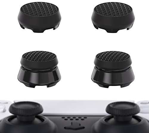 PlayVital Thumbs Pro Joystick Extender für PS5,Thumbstick Kappen Zubehör für PS5 Controller-2 High Raise&2 Mid Raise Dome(Armor-Schwarz)
