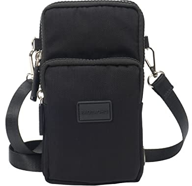 FLYAMAPIRIT Bolso bandolera pequeño para hombre y mujer, con correa de hombro ajustable y extraíble, Negro