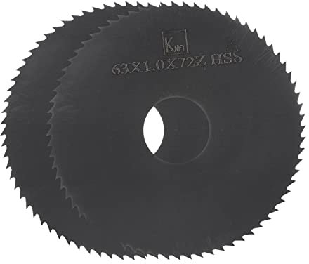 QUARKZMAN 2uds Circular Sierra Cuchillas 63mm x 16mm x 1mm 72 Dientes Nitruro Recubierto Alta Velocidad Acero (HSS) Fresadoras Fresas para Aluminio Aleaciones Metal Plástico Madera