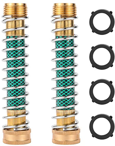 Sanpaint Garden Hose Extension Adapter, Hose Kink Protector with Coil Spring, 2 Pack