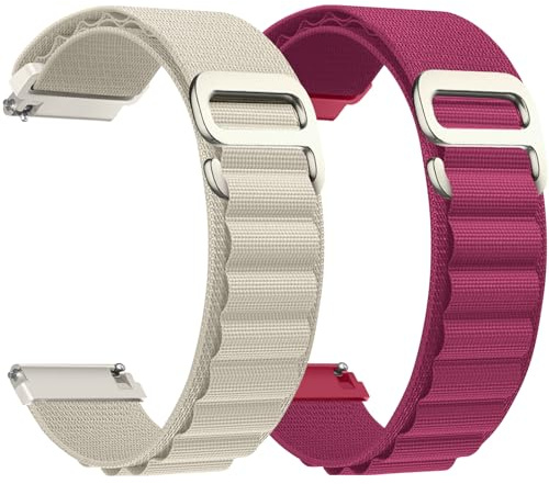 CeiBand Alpine Loop nylonarmband kompatibelt med 20 mm 22 mm, G-krok rostfritt stål metallspänne sport klockarmband män kvinnor ersättningsband för 20 mm 22 mm, 22mm