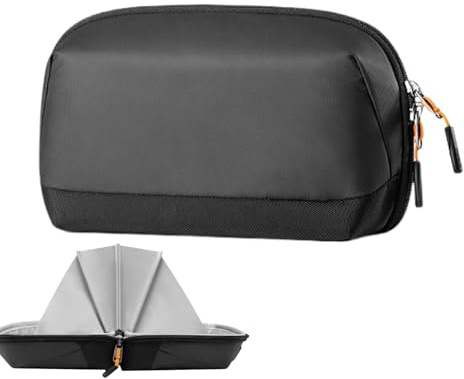 Qkbuza Cable Organizer Box, Travel Tech Organizer, 180° öppningsbar Elektronikväska Tech Organizer Reseväska, Batteriförvaringsväska, teknisk arrangör, kabelförvaringsbox för dagliga behov