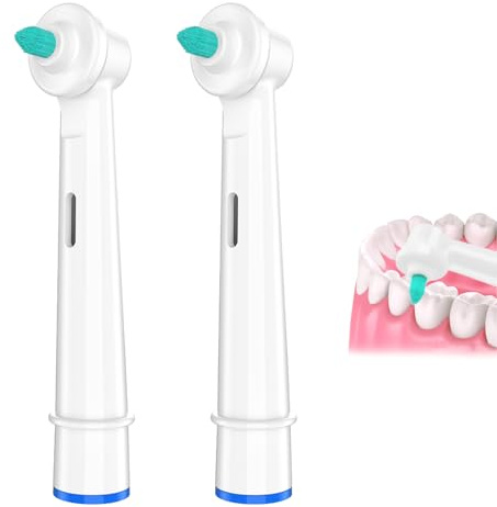 HAPPOW 2 cabezales interdentales de repuesto para cepillo de dientes eléctrico Braun Oral-B, cabezales interdentales de microfibra de alta densidad para interdentales y aparatos ortopédicos