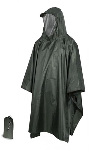 AUGOOL Poncho de Lluvia Impermeable Chaqueta con Capucha Transpirable Ligero y Reutilizable Multiusos Mujer Hombres para Caminatas, Campamentos, Caza, Eventos de Pesca