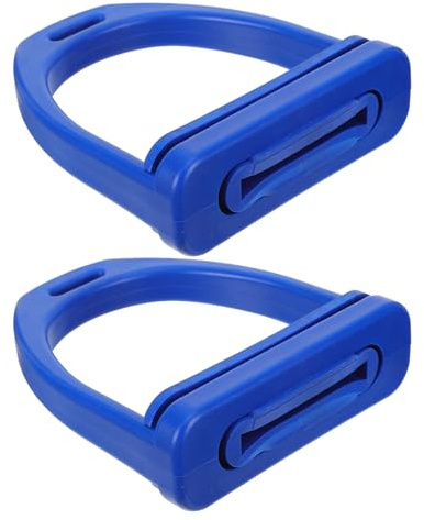 Abaodam Lot de 2 Étriers en Plastique Bleu Grand Modèle avec Coussinet en Caoutchouc Antidérapant, Protection Genoux-chevilles, Étriers de Sécurité pour Selle Anglaise,