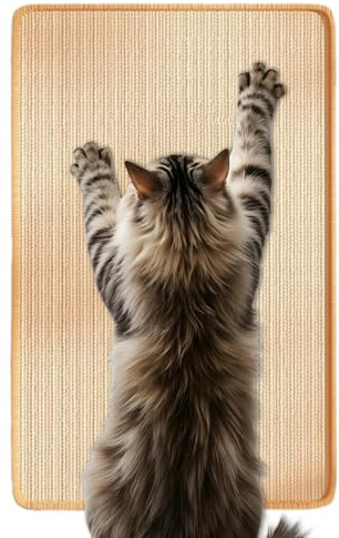 Tappetino Tiragraffi per Gatti | Tappeto Adesivo Antigraffio per Proteggere Mobili | Tappeto Graffiante in Sisal per Gatti - Adatto a Casa Stile Rustico Soggiorno Camera da Balcone Divano Pavimento e
