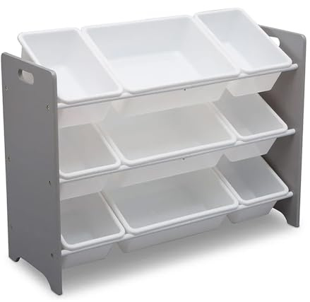 Delta Children MySize 9 Bin Plastic Toy Organizer - Greenguard Gold Certified, Grey