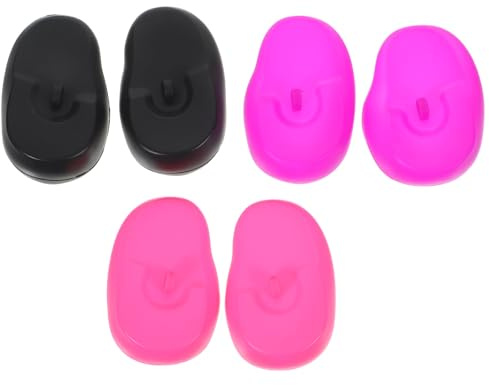 Healifty Lot de 3 paires de cache-oreilles en silicone anti-coloration pour coiffeurs Protection auditive étanche contre la couleur des cheveux et la pénétration d'eau pour salon et maison