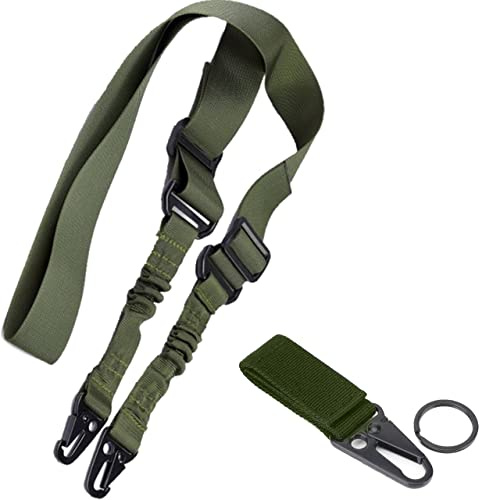RimFly Justerbar Airsoft-koppel för gevär Pack 2 Tactical Point Sling 2 Multipurpose Points Vapen Paintball Rope Paracord Rem Elastic Shoulder System Jakt och utomhussporter