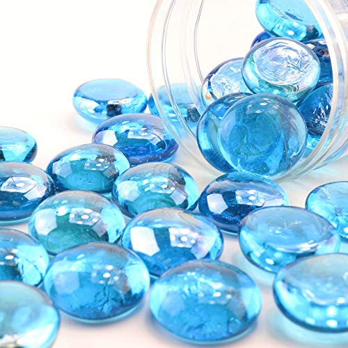 Deko Glas Nuggets Ø 2 cm - Farbe Sky/Dekosteine, Glassteine, Muggelsteine - 400 g