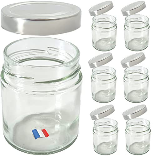 PECIAL-DAY 9 Pots de Yaourt Grande Taille XL 220ml avec Couvercle à Visser-Conserve en Verre Pot Confiture-Compatible Toute yaourtiere–multicuiseur Thermomix, SEB, cookéo etc