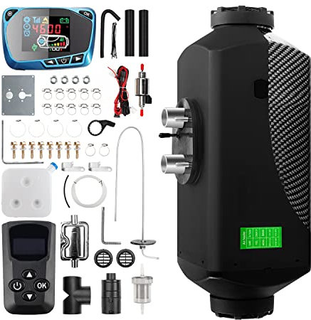 1inchome Riscaldatore Diesel, 12V Riscaldamento da Parcheggio Diesel con LCD，Telecomando e Silenziatore per Camper, Camion，Caravan，Macchine，Barche, Autobus, Tutto in Uno