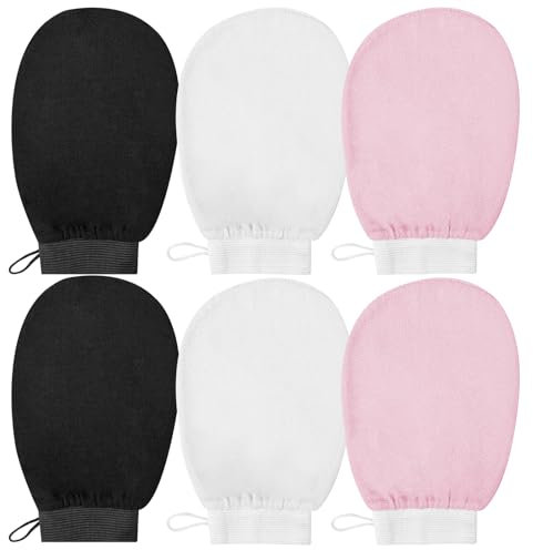 Maxentico Peelinghandschuh, Handschuh Körperpeeling Tiefenpeeling-Facial-Handschuhe, Exfoliating Haut Body Gloves Peelinghandschuhe, Peeling Körper Duschhandschuh Dead Remover Glove(6Pcs)