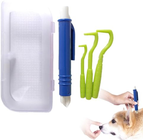 Kit de removedor de garrapatas, 4 pinzas quitagarrapatas, pinzas y ganchos, eliminación de garrapatas en segundos, eliminador de garrapatas para perros, gatos y humanos
