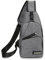 Cretvestsar Leichter Kleiner Rucksack Umhängetasche Aus Canvas Mit Mehreren Taschen Umhängetasche Aus Nylon Oxford Gewebe Für Männer Frauen Kinder Sport Outdoor Wandern Radfahren Reisen Angeln (Grau)