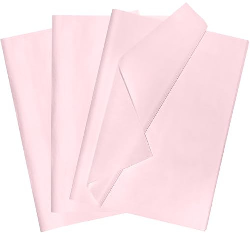 POPOYU 60 Blatt Seidenpapier Geschenkpapier Rosa,35x50cm Seidenpapier Verpackungsmaterial Papier Tissue Paper Packseide für Weihnachten GeburtstagHandwerk Geschenkverpackung Füller DIY Basteln