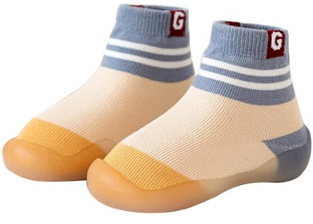 Baby Girls Boys First Walking Shoes Anti Slip Slippers Socks Barefoot Shoes Toddler Infant Non Slip Sole Shoes Breathable(Blue Flesh, 6-12Month)