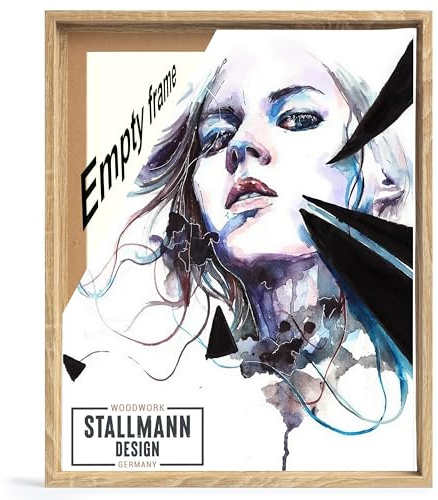 Stallmann Design Skuggfogsram för kilram | 50 x 50 cm | Sonoma-ek | MDF-ram för dukar med exceptionell djupeffekt (40 mm) | med monteringstillbehör | utan glas och bakvägg