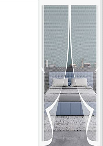 Mosquitera magnética cortina para puerta 205 x 205 cm pantalla antimosca fácil de instalar para sala de estar al aire libre blanco