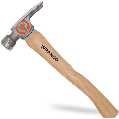 Wrango Tools - 14oz Titanium Framing Hammer - Lightens Your Toolbelt - 45% Lighter Than Steel - 14.5 Hickory Handle for Framing & Carpentry - Lifetime Warranty - 5% Donated To Help Farmers