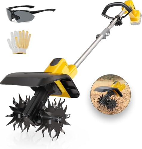 Coltivatore senza fili compatibile con batteria da 20 V (solo strumento), motozappa elettrica da giardino w/360 giri/min, larghezza di lavorazione 22,7 cm e profondità 16,6 pollici rototiller da