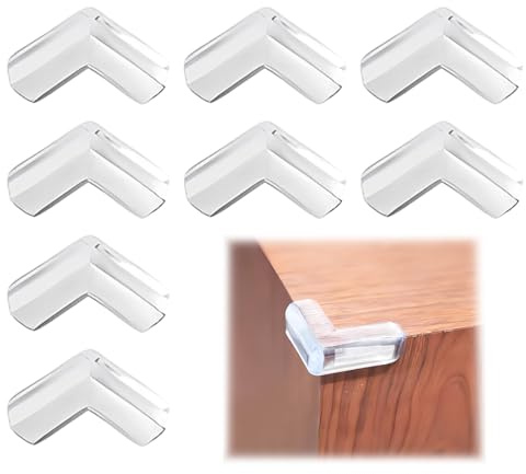 GNALIA 8 Pieza Protector De Esquinas Para Bebés Y Niños Protector Esquinas Bebé Protectores Para Muebles Y Mesas Protector De Muebles Transparente Esquineros Protectores Para Muebles (Transparente)