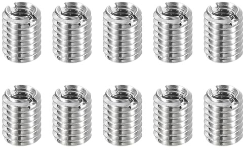 QUARKZMAN gängadapter hylsor reduceringsmuttrar 10 stycken M6 x 1 hane till M4 x 0,7 kvinnliga rostfritt stål muttrar reduceringsadapter anslutningselement gänginsats silver